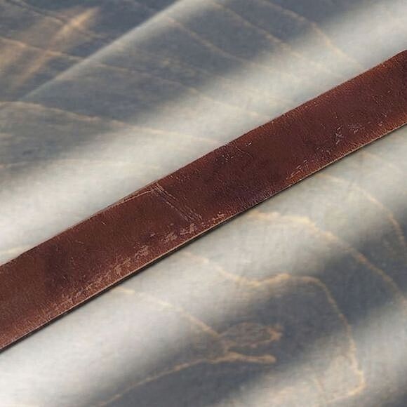 Vtg Guess reversible black/mahogany leather square buckle belt - Picture 5 of 11